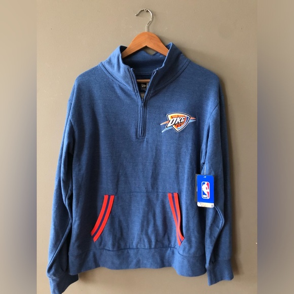 THUNDER UP- Oklahoma City Thunder Zip Pull Over Women’s M New Era NWT - Picture 1 of 4